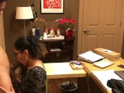 Office slut finishes him off in her mouth 5/16