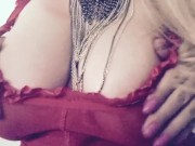 Blonde with big boobs teases with lollipop 3/16