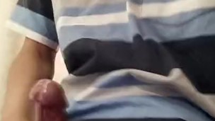 Hot young indonesian's morning solo jerk off in hotel bathroom and cum hard