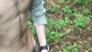 Straight Hairy Stud Orgasms In Forest