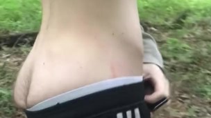Straight Boy Films Ass For Girlfriend Outside
