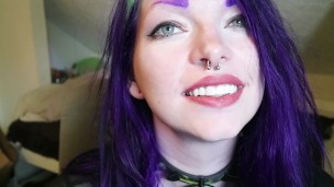 Goth girl spit tongue fetish