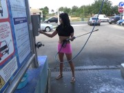 Public Car Wash Masturbation on a Busy Street 1/16