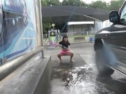 Public Car Wash Masturbation on a Busy Street 2/16