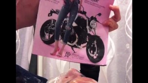 Sissy cum locked up and lick eat cum from a magazine