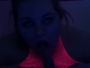 Barely legal teens black light blowjob