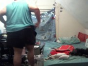 buttcrack cleaning up - shorts are too big 1/16