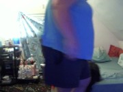 buttcrack cleaning up - shorts are too big 8/16