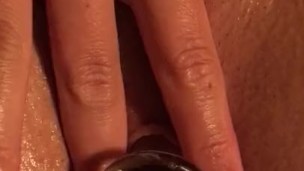 Pussy fingering and anal buttplug