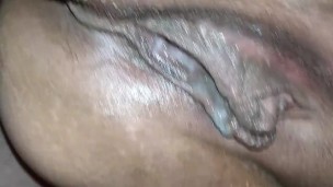 Cum filled hairy pussy, hubby sloppy seconds