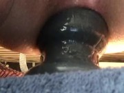 huge manoltih dildo and butt plug in my ass