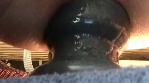 huge manoltih dildo and butt plug in my ass