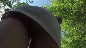 Public upskirt with no panties at nature my pussy like it saunter