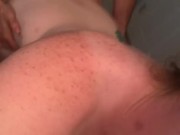 Bathroom fun fucking her doggy style