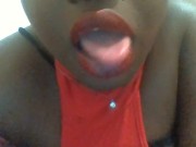 Spit fetish mouth play cam girl nemy Ebony findom Goddess cum