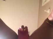 Sneaky bathroom masturbation