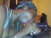 Petite Ebony Teen Gets Her Pussy Spat on and Fucked 1/16