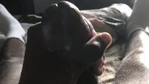 Black Lad Shoots Cum