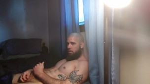 Stroking my big white cock
