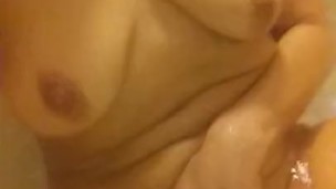 Pussy Rubbing Big Titty Blonde Steams Up Glasses in Bath LIVE STREAM FAIL