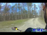 Big lip ebony milf gives sloppy bj on motocycle