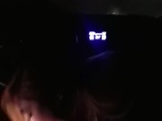 Teen girl sucking dick in car at the drive in