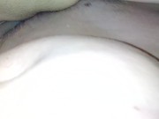 Massive cream pie from tiny asian pussy, covers fat white cock 12/16