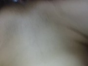 Massive cream pie from tiny asian pussy, covers fat white cock 2/16