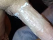 Massive cream pie from tiny asian pussy, covers fat white cock 7/16