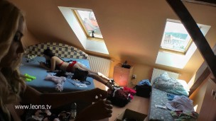3 Girls 1 Boy, ULTIMATE TEASE Short School Uniform Skirts Flying NO PANTIES