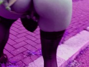 Scopata veloce in autoreggenti in mezzo alla strada per un po' di sborra 2/16