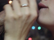 Блондинка делает красивый медленный Минет крупным планом, кончает на лицо 11/16