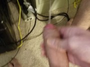 Big cock shoots a POWERFUL cumshot