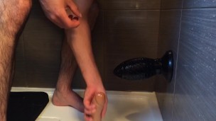 Extreme Huge Tilapia Anal Plug In The Shower Fun & Milking