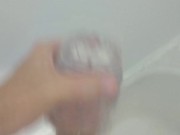 Masturbating with Fleshlight Quickshot