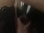Close up off magic egg on clit and dildo in cunt