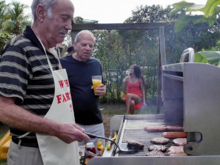 BLUE PILL MEN – Old Men Have A Cookout With Teen Stripper Jeleana Marie