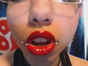 Applying Bright Red Lipstick and GF Lovey Sweet Talking 10/16