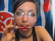 Applying Bright Red Lipstick and GF Lovey Sweet Talking 3/16