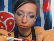 Applying Bright Red Lipstick and GF Lovey Sweet Talking 4/16