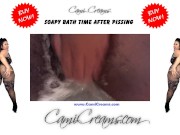 BBW Ebony Wet Sounds Soapy Hairy Pink Pussy Fingered Bathtub - Cami Creams 2/16