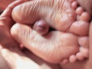 Perfect Teen Feet Solejob Massive Cum | Footjob Soles Long Toes Worship 6/16