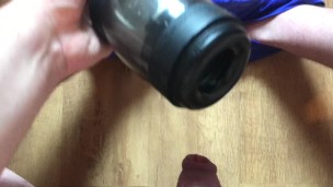 Pumped dick in rev1000 masturbator