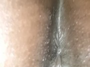Wet pussy and tight anal closeup