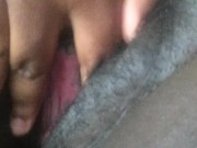 Teasing and toying with fat wet hairy pussy