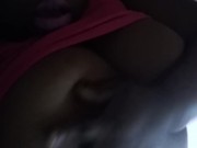 Ginger waterfalls smoking while stripping 14/16