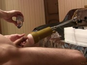 Sex machine polishes my hard cock