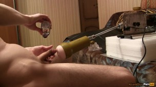 Sex machine polishes my hard cock