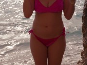 Romantic Public Beach Sunset Blowjob by Awesome Busty Redhead Teen Amateur 5/16