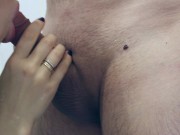 Close up of wife spying on friend in shower and sucking swallows cum 7/16